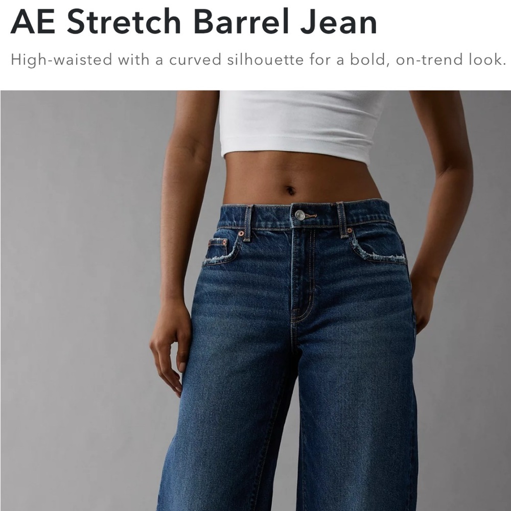 American Eagle Outfitters Women's Stretch Barrel Jeans - Blue